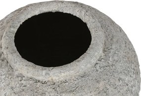 Vază decorativă, stil rustic artizanal, culoare gri, din teracotă, „Terracotta”