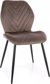 Scaun MIKE, cappuccino - Bluvel 38/negru, stofa catifelata/metal, 48x5
