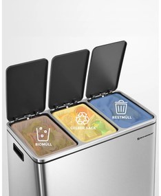SongmicsHome Coș pentru sortarea deșeurilor SORT 54l (3x18 l), argintie