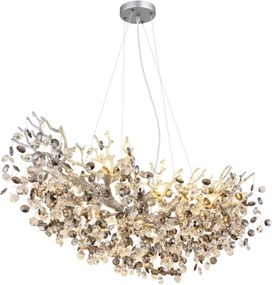 Globo 64138H3S - Candelabru suspendat pe cablu QUEENA 10xE14/40W/230V argintiu