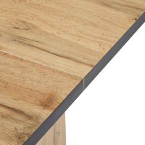 Masă de sufragerie modernă cu model de fibre de lemn, Maro deschis | Aosom Romania