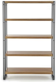 Etajera BOLIVAR REG2, stejar auriu/negru, 100x30x155 cm
