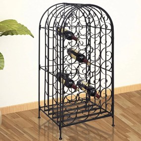 240943 vidaXL Suport sticle de vin pentru 35 de sticle, metal