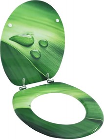 vidaXL Capac WC, MDF, verde, model picătură de apă