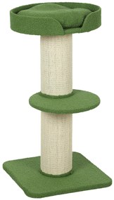PawHut Copac pentru Pisici 91 cm Copac de Joaca cu Pat pentru Pisici, Platforma acoperita cu lana de oaie Verde | Aosom Romania