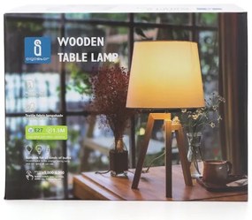 Aigostar - Lampă de masă din lemn de pin, 1xE27/60W/230V