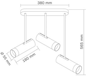 Spot PORTO 3xGU10/10W/230V negru
