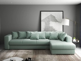 Colțar extensibil dumonde cu ladă de depozitare si sezut confortabil din spuma high-density, Gloria Ambience Mint II 320x183 cm