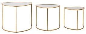 Măsuțe de cafea aurii rotunde cu blat din sticlă 3 buc. ø 60 cm Triangle – Mauro Ferretti