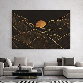 Tablou Canvas, 20x30cm, Dormitor si Living, Peisaje, Munti, Black Gold Mountains