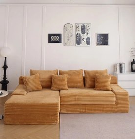 Canapea Colțar Memory Foam HD Soft Lounge | Design Modern &amp; Confort Premium | 5 Culori Disponibile | AlmaCasa (Culoare: Crem)