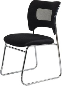Scaun vizitator negru HRC 613F mesh cu cadru cromat tip sanie