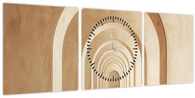 Tablou - Pasaj Bej (cu ceas) (90x30 cm)