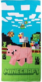 Minecraft Piggy Ride prosop de baie, prosop de plajă 70x140cm
