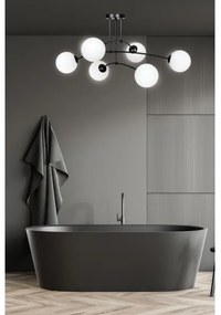 Lustră pe tijă PREGOS 6xE14/10W/230V negru/alb