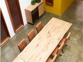 Masă lemn masiv Dining Fusion Personalizabilă, 39 × 60 × 120 cm - Tabac