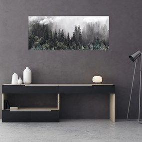 Tablou - Pădure cu elemente ilustrate (120x50 cm)