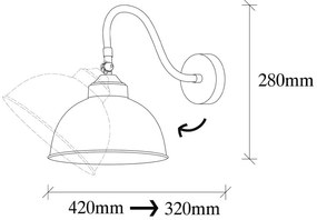 Aplică metalică Opviq lights Fotini, negru