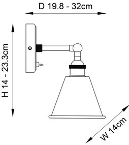 Endon 98716 - Aplica de perete cu spot HALLE 1xE14/40W/230V crom lucios