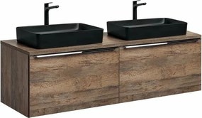 Set dulap baza suspendat 160 cm cu blat si lavoar Comad Santa Fe stejar Santa Fe Vintage