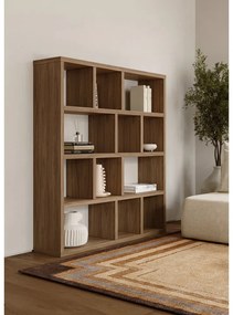 Bibliotecă în culoare naturală cu aspect de lemn de nuc 150x159 cm Berlin – TemaHome