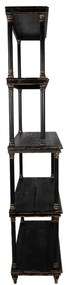 Biblioteca neagra, din lemn, aspect vintage, Rustique