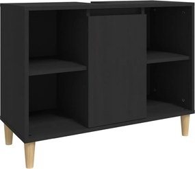 vidaXL Dulap de chiuvetă, negru, 80x33x60 cm, lemn prelucrat