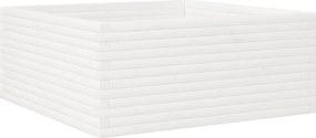 vidaXL Jardinieră de grădină, alb, 110x110x46 cm, lemn masiv de pin