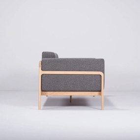 Canapea cu structură din lemn de stejar Gazzda Fawn, 210 cm, gri închis