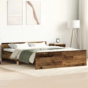 vidaXL Cadru de pat fără saltea Lemn vechi 140x190cm Lemn prelucrat