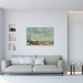 Tablou - Eugène Boudin, Beach  at Trouville, reproducere (90x60 cm)