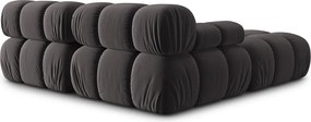 Canapea modulara 3 locuri, Bellis, Micadoni Home, BL, 188x188x70 cm, catifea, gri inchis