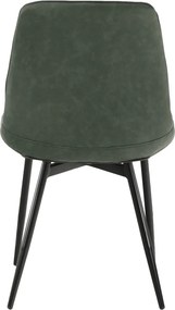 Scaun, piele ecologică verde/negru, HAZAL