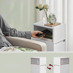 Noptieră ROBIN, 30x25x65cm, alb Vasagle