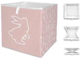 Cutie de depozitare roz din țesătură pentru copii Sweet Bunnies - Butter Kings