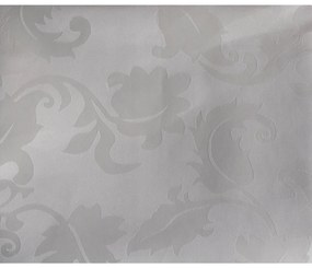 Fata de masa din Brocart (matase) cu motive florale XL CASA GINO ,ALB SI CREM,135X160, masa 6 persoane