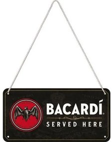 Placă metalică Bacardi - Served Here, (20 x 10 cm)