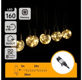 Aigostar - Ghirlandă LED decorativă pentru exterior 160xLED/3,6W/230V 10m IP44 alb cald