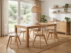 Scaun KITO transparent cu picioare din fag