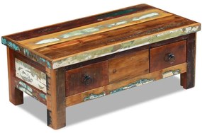 vidaXL Măsuță de cafea cu sertare, 90x45x35 cm, lemn solid reciclat