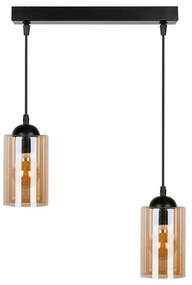 Lustră neagră cu abajur din sticlă 10x34 cm Bistro – Candellux Lighting