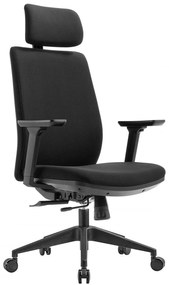 Scaun ergonomic Riva-H, material textil, sezut translatie, Negru