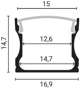 Profil Banda LED Optonica, Aplicat (PT), Inaltime Ridicata, Aluminiu + Alb Mat, 2m