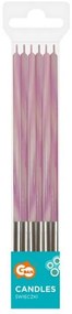 Colorat Candy Pink Set lumânări de tort roz, 6 buc