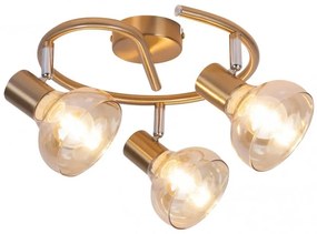 Lustra aplicata design modern Holly 3L auriu/amber