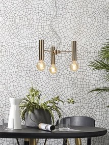 Lustra design minimalist cu 3 surse de lumina Cannes gold, S