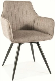 Scaun BALLO, bej/negru, stofa clasica/metal, 56x45x84 cm