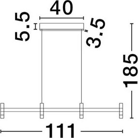 Lustra liniara cu 4 spoturi LED 3000K POETIC negru