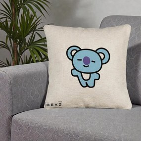 Perna Personalizata BT21 Koya Kawaii, 40x40 cm, Bej Canapea, Husa Detasabila, Perna Inclusa, BEKZ®