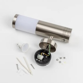 Aplică LED de exterior cu senzor, 1xGU10/5W/230V, crom mat